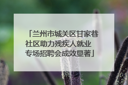兰州市城关区甘家巷社区助力残疾人就业 专场招聘会成效显著