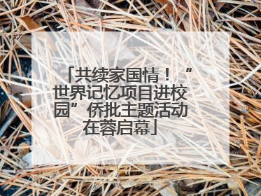 共续家国情！“世界记忆项目进校园”侨批主题活动在蓉启幕