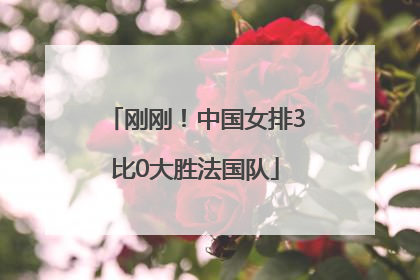 刚刚！中国女排3比0大胜法国队