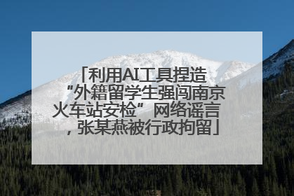 利用AI工具捏造 “外籍留学生强闯南京火车站安检”网络谣言，张某燕被行政拘留