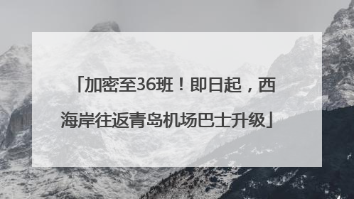 加密至36班！即日起，西海岸往返青岛机场巴士升级