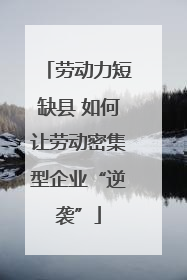 劳动力短缺县 如何让劳动密集型企业“逆袭”