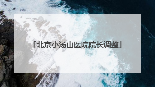 北京小汤山医院院长调整