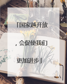 国家越开放，会促使我们更加进步