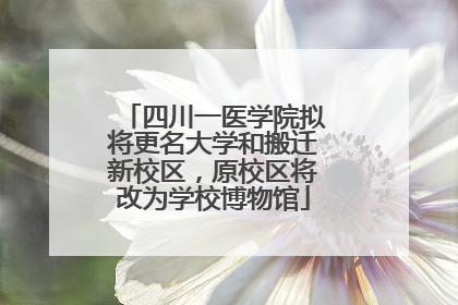 四川一医学院拟将更名大学和搬迁新校区，原校区将改为学校博物馆
