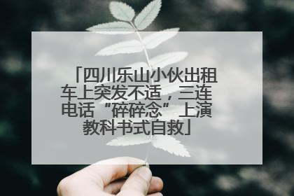 四川乐山小伙出租车上突发不适，三连电话“碎碎念”上演教科书式自救