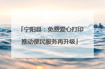 宁阳县：免费爱心打印 推动便民服务再升级