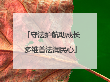 守法护航助成长 多维普法润民心