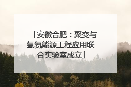 安徽合肥：聚变与氢氨能源工程应用联合实验室成立