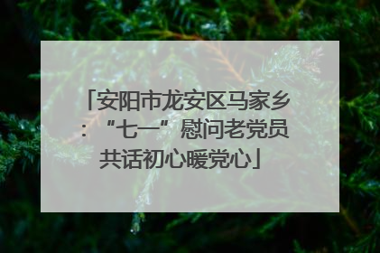 安阳市龙安区马家乡：“七一”慰问老党员 共话初心暖党心