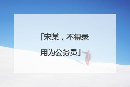 宋某，不得录用为公务员