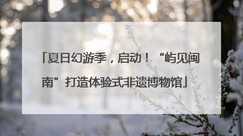 夏日幻游季，启动！“屿见闽南”打造体验式非遗博物馆