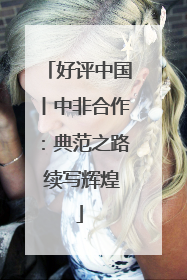 好评中国丨中非合作：典范之路 续写辉煌