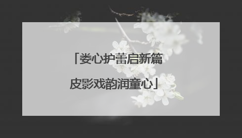 娄心护蕾启新篇 皮影戏韵润童心