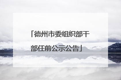 德州市委组织部干部任前公示公告