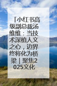 小红书高级副总裁汤维维：当技术深植人文之心，边界终将化为桥梁｜聚焦2025文化强国建设高峰论坛