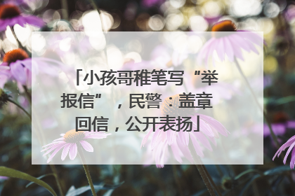小孩哥稚笔写“举报信”，民警：盖章回信，公开表扬
