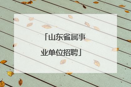 山东省属事业单位招聘
