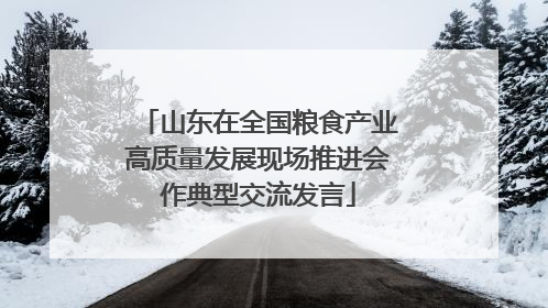 山东在全国粮食产业高质量发展现场推进会作典型交流发言