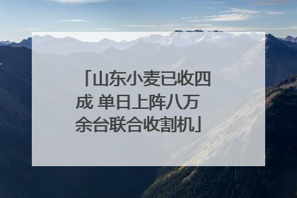 山东小麦已收四成 单日上阵八万余台联合收割机