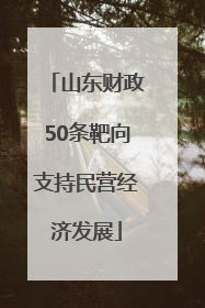 山东财政50条靶向支持民营经济发展