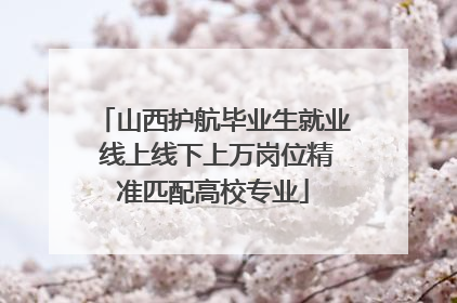 山西护航毕业生就业 线上线下上万岗位精准匹配高校专业