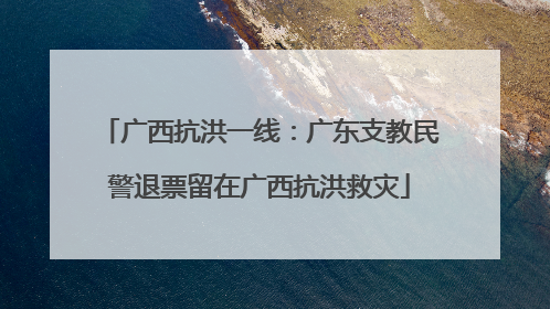 广西抗洪一线：广东支教民警退票留在广西抗洪救灾