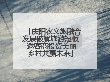 庆阳农文旅融合发展破解旅游短板 邀客商投资美丽乡村共赢未来