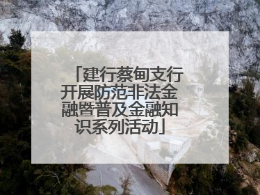 建行蔡甸支行开展防范非法金融暨普及金融知识系列活动