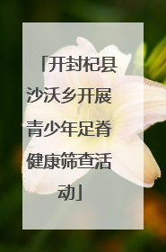 开封杞县沙沃乡开展青少年足脊健康筛查活动