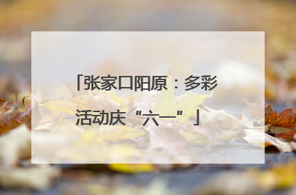 张家口阳原：多彩活动庆“六一”