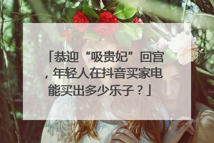 恭迎“吸贵妃”回宫，年轻人在抖音买家电能买出多少乐子？