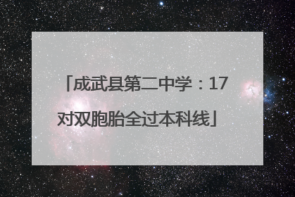 成武县第二中学：17对双胞胎全过本科线