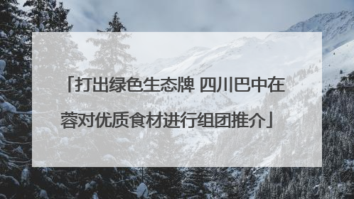 打出绿色生态牌 四川巴中在蓉对优质食材进行组团推介