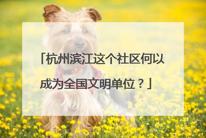 杭州滨江这个社区何以成为全国文明单位？
