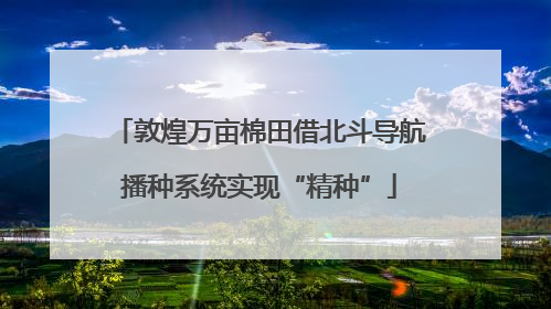 敦煌万亩棉田借北斗导航播种系统实现“精种”
