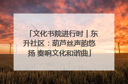 文化书院进行时｜东升社区：葫芦丝声韵悠扬 奏响文化和谐曲
