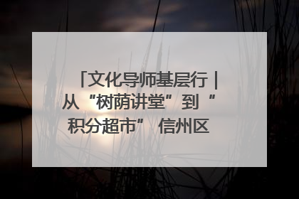 文化导师基层行｜从“树荫讲堂”到“积分超市” 信州区基层治理有实招