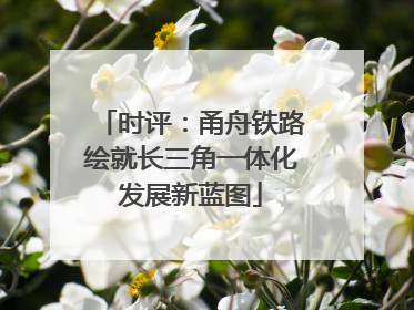 时评：甬舟铁路绘就长三角一体化发展新蓝图