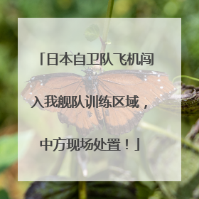 日本自卫队飞机闯入我舰队训练区域，中方现场处置！