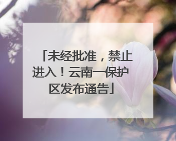 未经批准，禁止进入！云南一保护区发布通告