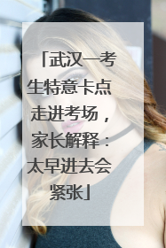 武汉一考生特意卡点走进考场，家长解释：太早进去会紧张