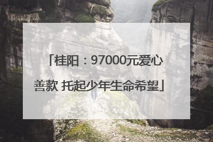 桂阳：97000元爱心善款 托起少年生命希望