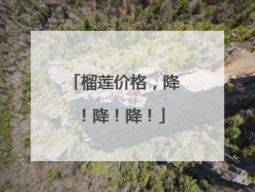 榴莲价格，降！降！降！