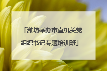 潍坊举办市直机关党组织书记专题培训班