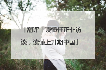 潮评丨读懂任正非访谈，读懂上升期中国