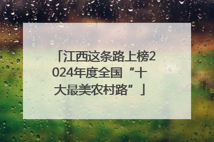 江西这条路上榜2024年度全国“十大最美农村路”