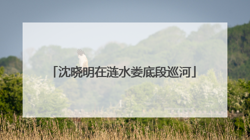 沈晓明在涟水娄底段巡河