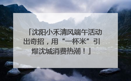 沈阳小禾清风端午活动出奇招，用“一杯米”引爆沈城消费热潮！