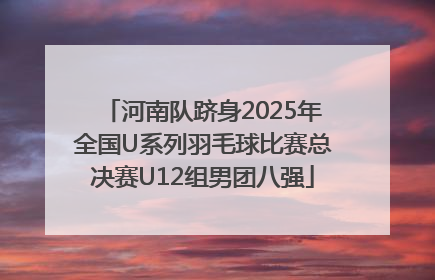 河南队跻身2025年全国U系列羽毛球比赛总决赛U12组男团八强